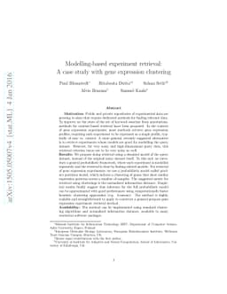 Modelling-based experiment retrieval: A case study with gene expression
  clustering