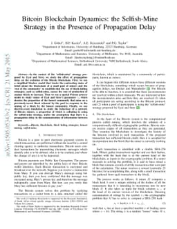 Bitcoin Blockchain Dynamics: the Selfish-Mine Strategy in the Presence
  of Propagation Delay