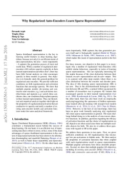 Why Regularized Auto-Encoders learn Sparse Representation?