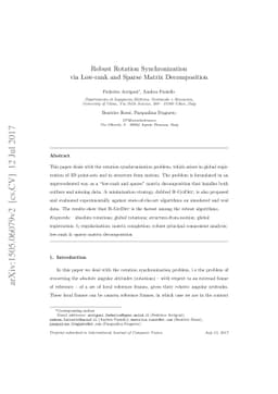 Robust Rotation Synchronization via Low-rank and Sparse Matrix
  Decomposition