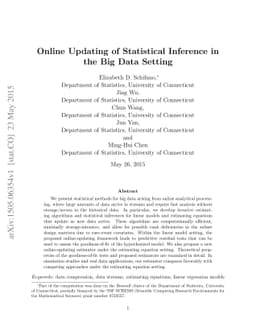 Online Updating of Statistical Inference in the Big Data Setting
