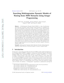 Searching Multiregression Dynamic Models of Resting-State fMRI Networks
  Using Integer Programming