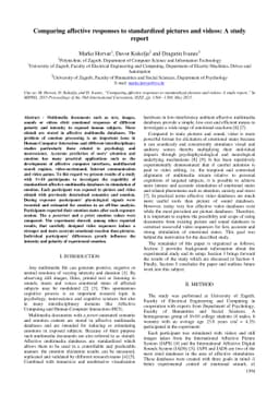 Comparing affective responses to standardized pictures and videos: A
  study report
