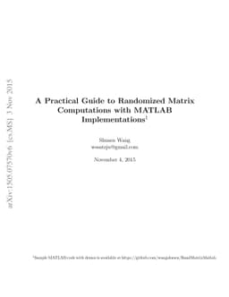 A Practical Guide to Randomized Matrix Computations with MATLAB
  Implementations