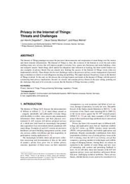 Privacy in the Internet of Things: Threats and Challenges