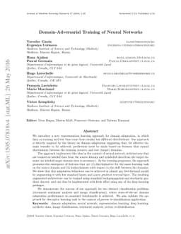 Domain-Adversarial Training of Neural Networks
