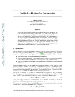 Saddle-free Hessian-free Optimization
