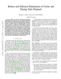 Robust and Efficient Elimination of Cache and Timing Side Channels