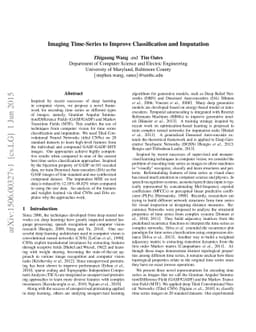 Imaging Time-Series to Improve Classification and Imputation