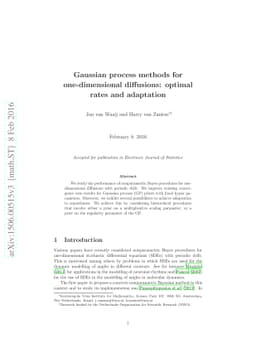 Gaussian process methods for one-dimensional diffusions: optimal rates
  and adaptation