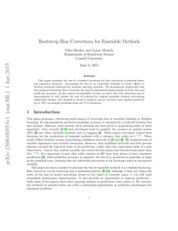 Bootstrap Bias Corrections for Ensemble Methods