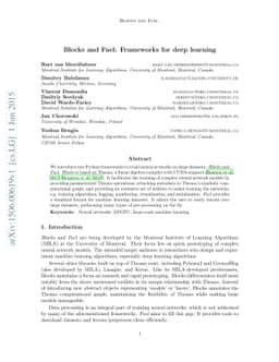 Blocks and Fuel: Frameworks for deep learning