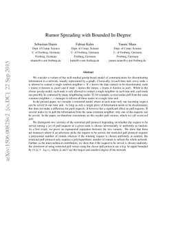 Rumor Spreading with Bounded In-Degree