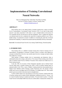Implementation of Training Convolutional Neural Networks