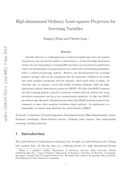 High-dimensional Ordinary Least-squares Projection for Screening
  Variables