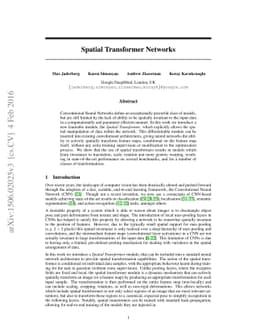 Spatial Transformer Networks