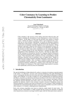 Color Constancy by Learning to Predict Chromaticity from Luminance
