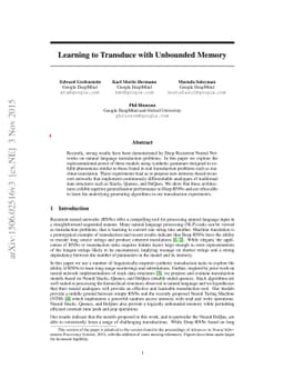 Learning to Transduce with Unbounded Memory