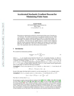 Accelerated Stochastic Gradient Descent for Minimizing Finite Sums