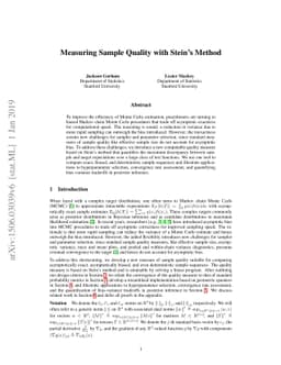 Measuring Sample Quality with Stein's Method