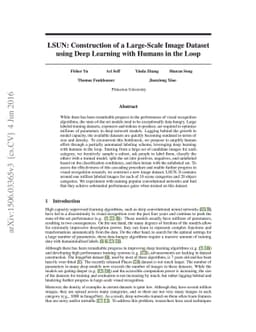 LSUN: Construction of a Large-scale Image Dataset using Deep Learning
  with Humans in the Loop
