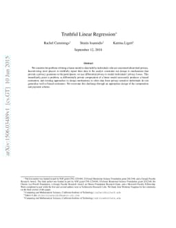 Truthful Linear Regression