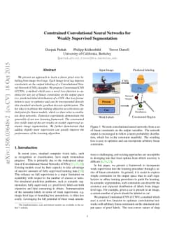 Constrained Convolutional Neural Networks for Weakly Supervised
  Segmentation