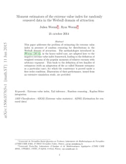 Moment estimators of the extreme value index for randomly censored data
  in the Weibull domain of attraction
