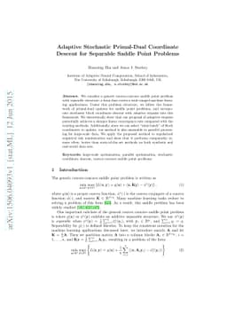 Adaptive Stochastic Primal-Dual Coordinate Descent for Separable Saddle
  Point Problems