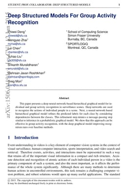 Deep Structured Models For Group Activity Recognition