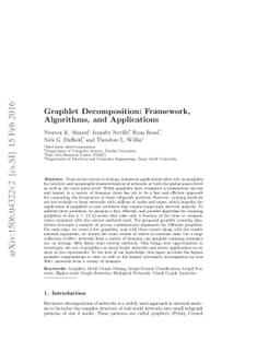 Graphlet Decomposition: Framework, Algorithms, and Applications
