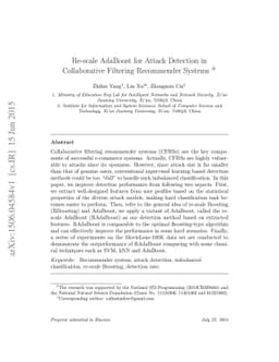Re-scale AdaBoost for Attack Detection in Collaborative Filtering
  Recommender Systems