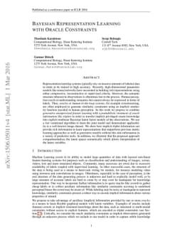 Bayesian representation learning with oracle constraints