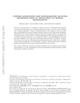 Uniform Asymptotics for Nonparametric Quantile Regression with an
  Application to Testing Monotonicity