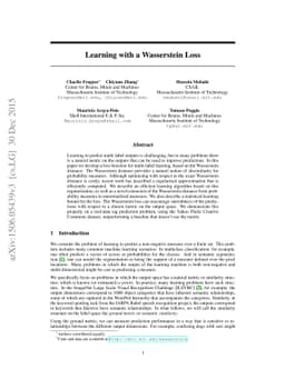 Learning with a Wasserstein Loss