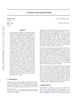 A Neural Conversational Model