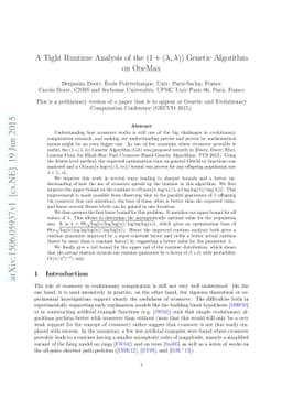 A Tight Runtime Analysis of the $(1+(λ, λ))$ Genetic
  Algorithm on OneMax