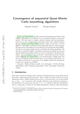 Convergence of Sequential Quasi-Monte Carlo Smoothing Algorithms