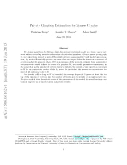 Private Graphon Estimation for Sparse Graphs