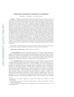 Filtrated Algebraic Subspace Clustering