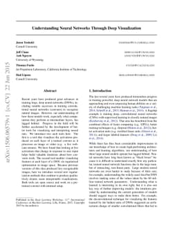 Understanding Neural Networks Through Deep Visualization