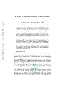 Graphs in machine learning: an introduction