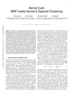 Kernel Cuts: MRF meets Kernel & Spectral Clustering