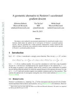 A geometric alternative to Nesterov's accelerated gradient descent