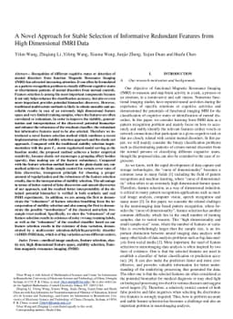 A Novel Approach for Stable Selection of Informative Redundant Features
  from High Dimensional fMRI Data