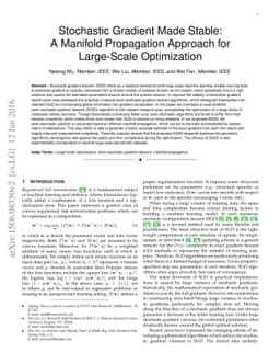 Stochastic Gradient Made Stable: A Manifold Propagation Approach for
  Large-Scale Optimization