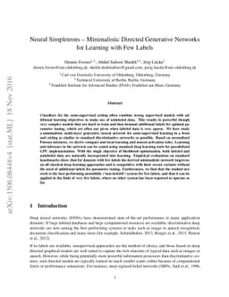 Neural Simpletrons - Minimalistic Directed Generative Networks for
  Learning with Few Labels
