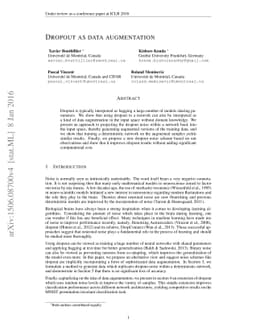 Dropout as data augmentation
