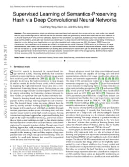 Supervised Learning of Semantics-Preserving Hash via Deep Convolutional
  Neural Networks