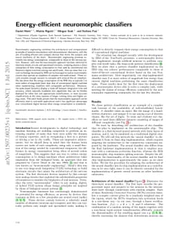 Energy-efficient neuromorphic classifiers